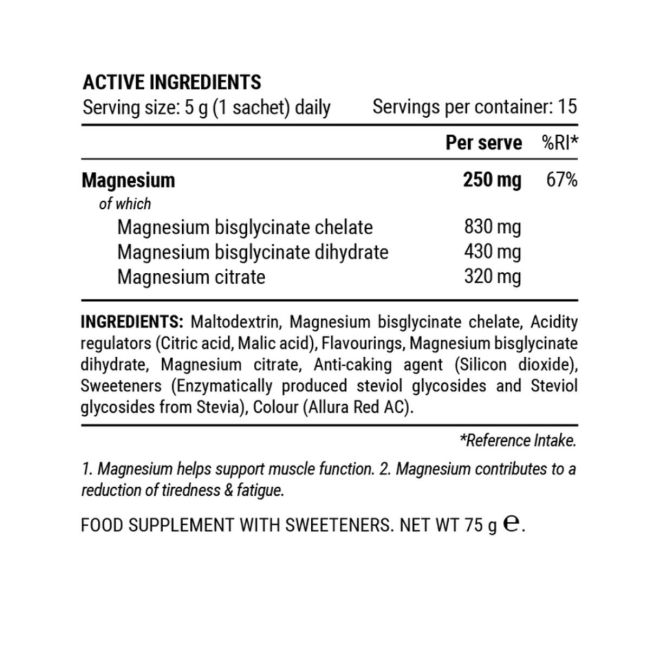 Pillar Performance - Triple magnesium - Fructe de padure - pudra - travel pack - 15x5g