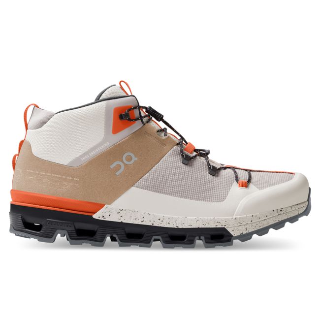 On Cloudtrax - ghete sport pentru barbati - alb Ivory portocaliu chai negru