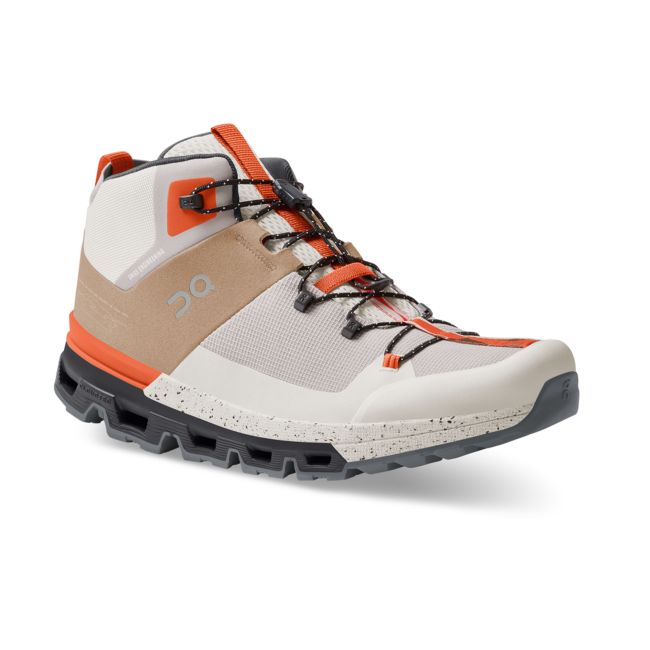 On Cloudtrax - ghete sport pentru barbati - alb Ivory portocaliu chai negru