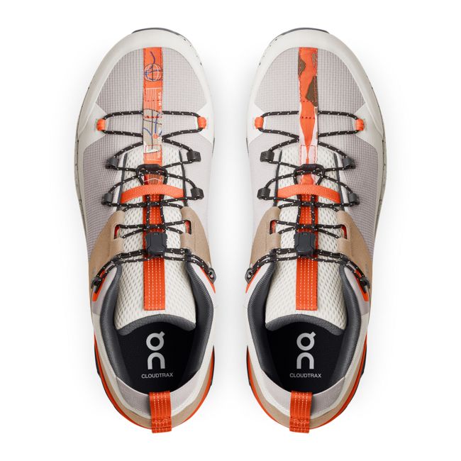 On Cloudtrax - ghete sport pentru barbati - alb Ivory portocaliu chai negru