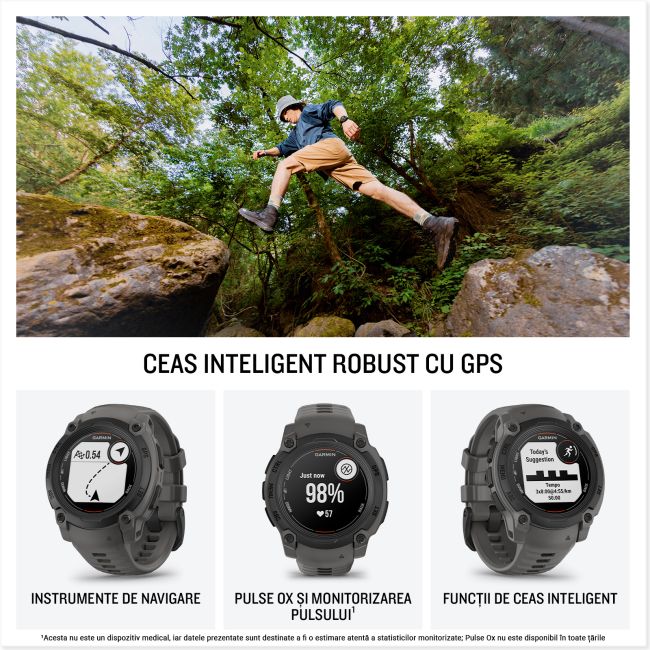 Garmin INSTINCT E - 40 mm negru - smartwatch robust cu GPS