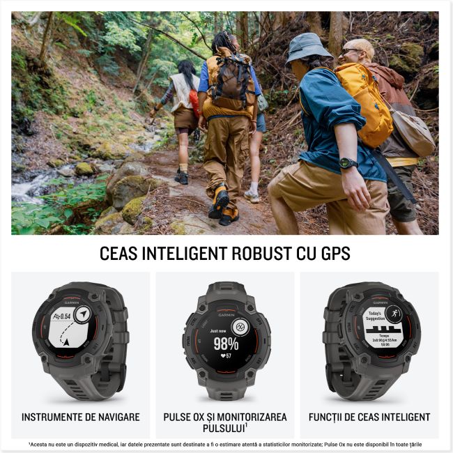 Garmin INSTINCT E - 45 mm negru - smartwatch robust cu GPS
