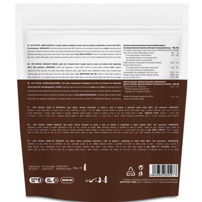 226ers - pudra proteica - Keto Protein - ciocolata - 500gr