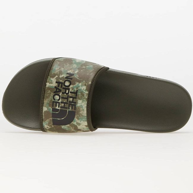 The North Face - slapi Base Camp Slides III M - verde Military Olive StippLED Camo Print | TNF Black