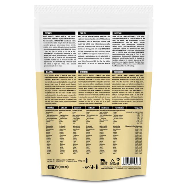 226ers - plic pudra proteica - whey protein - vanilie - 1kg