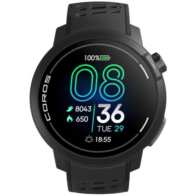 Coros - Pace Pro - ceas multisport GPS - curea silicon - Negru