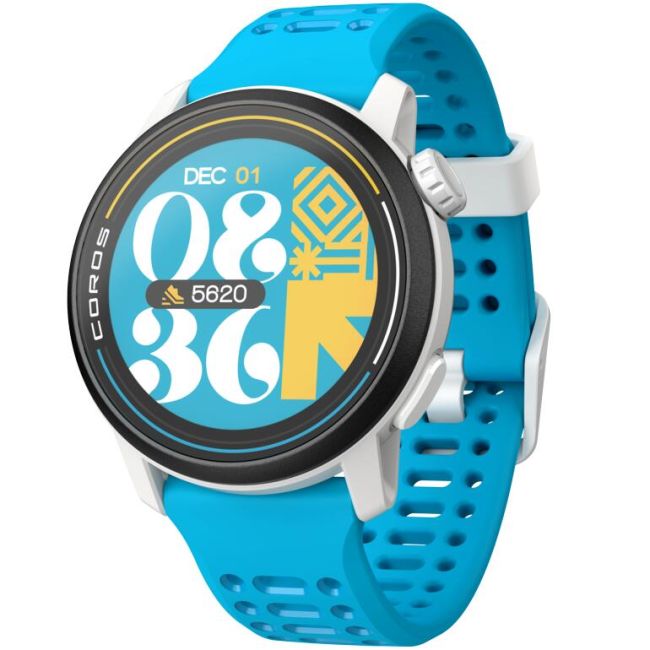 Coros - Pace 3 - ceas multisport GPS - Alb albastru - bratara albastra/silicon - Valencia Edition