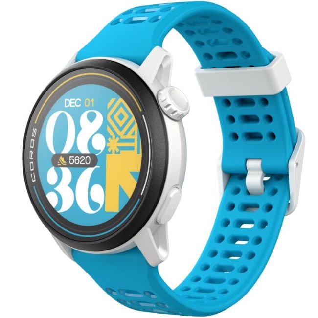Coros - Pace 3 - ceas multisport GPS - Alb albastru - bratara albastra/silicon - Valencia Edition