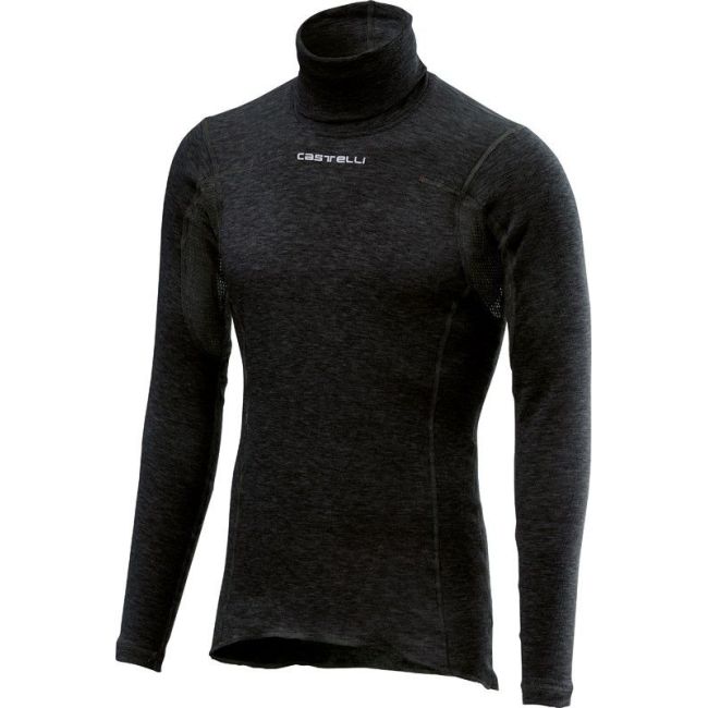 Castelli - Bluza de corp cu maneca lunga si guler Flanders Neck Warm - negru