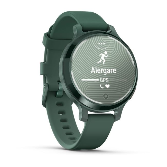 Garmin - Lily 2 Active - verde Jasper Green Bezel - curea de silicon Jaspers Green