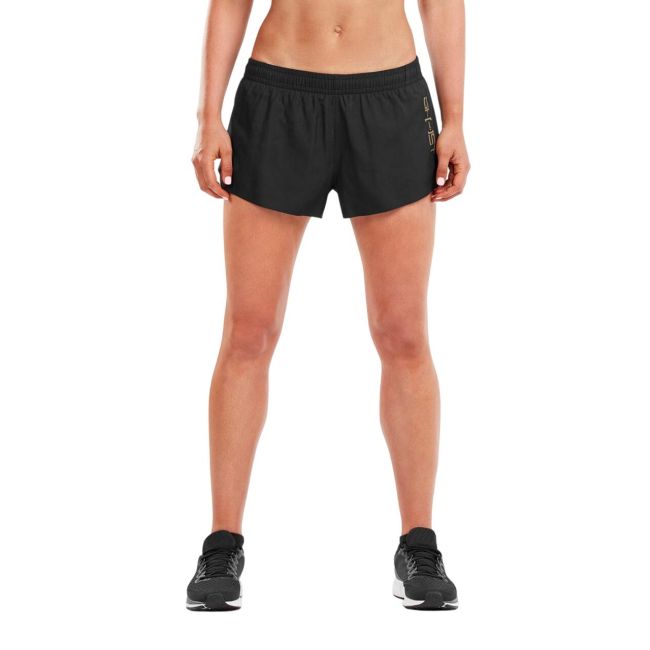 2XU - Pantaloni scurti de alergare pentru femei GHST 3" Stretch Woven Short - negru auriu