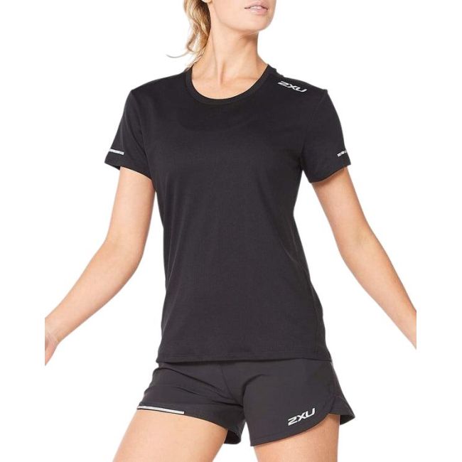 2XU - tricou sport pentru femei - Aero Tee - Mirage Negru Reflectorizant