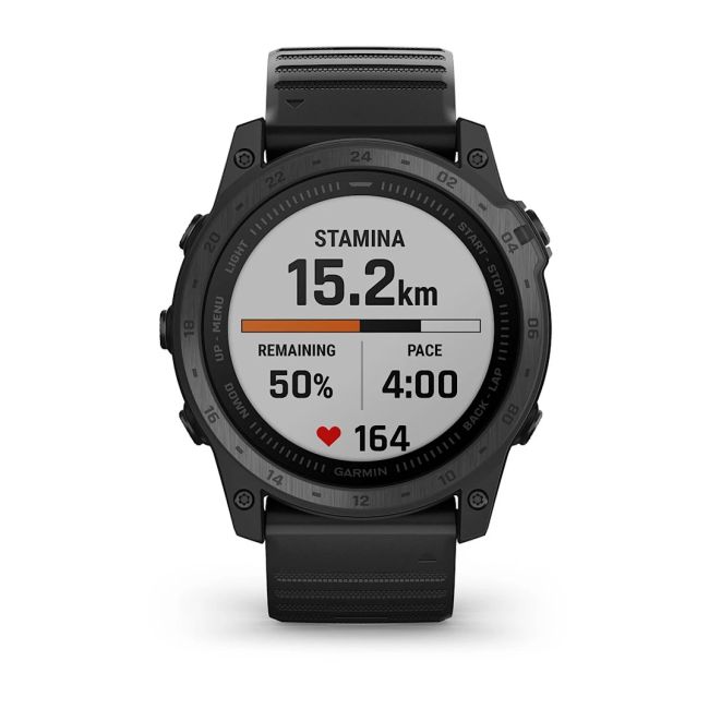 Garmin - Tactix 7 Sapphire ceas multisport cu GPS - ramă neagră Titanium DLC și curea din silicon neagră