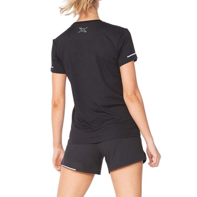 2XU - tricou sport pentru femei - Aero Tee - Mirage Negru Reflectorizant