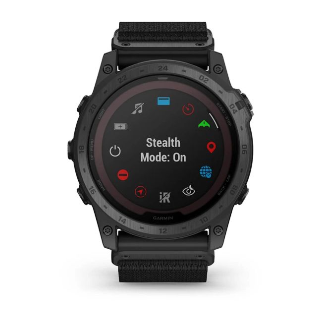 Garmin - Tactix 7 PRO Ballistics Sapphire Solar ceas multisport cu GPS - ramă neagră Titanium DLC și curea din silicon neagră + nailon