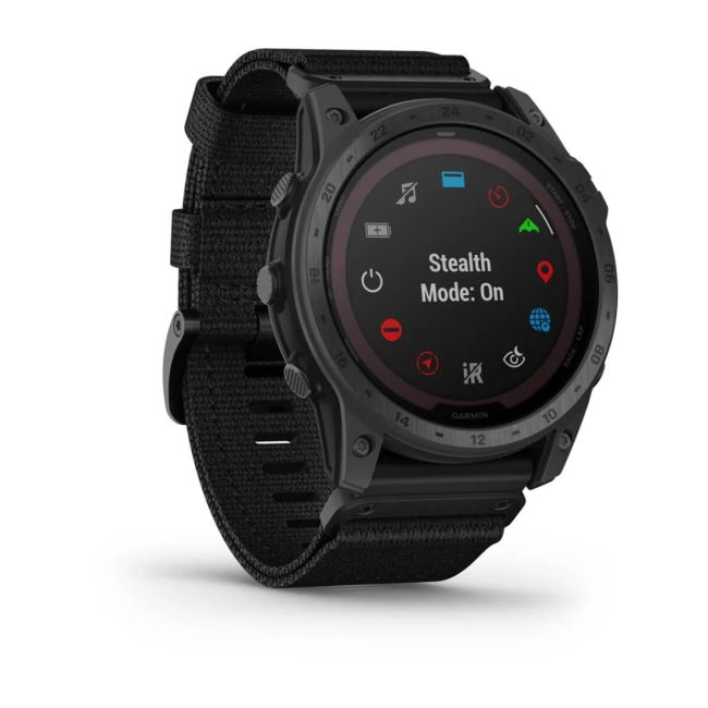 Garmin - Tactix 7 PRO Sapphire Solar ceas multisport cu GPS - ramă neagră Titanium DLC și curea din silicon neagră + nailon