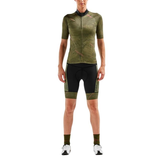 2XU - Tricou pentru ciclism pentru femei - Aero Cycle Jersey - verde camuflaj
