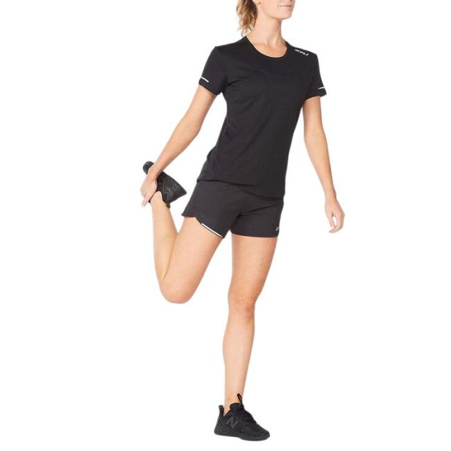 2XU - tricou sport pentru femei - Aero Tee - Mirage Negru Reflectorizant