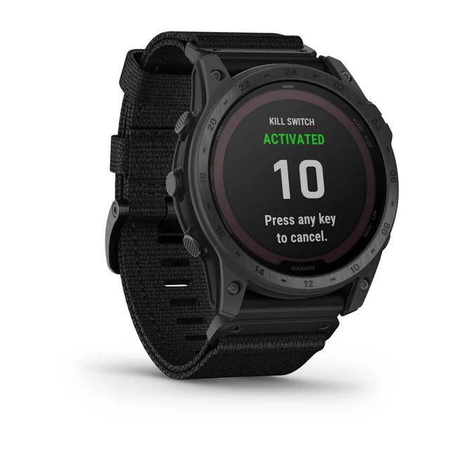 Garmin - Tactix 7 PRO Ballistics Sapphire Solar ceas multisport cu GPS - ramă neagră Titanium DLC și curea din silicon neagră + nailon
