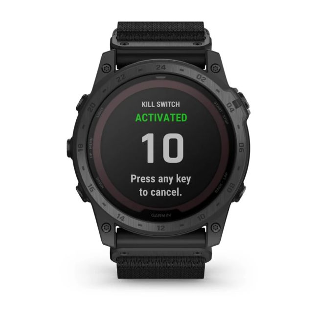 Garmin - Tactix 7 PRO Sapphire Solar ceas multisport cu GPS - ramă neagră Titanium DLC și curea din silicon neagră + nailon