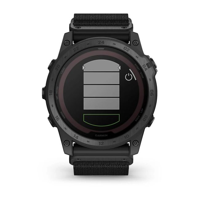 Garmin - Tactix 7 PRO Ballistics Sapphire Solar ceas multisport cu GPS - ramă neagră Titanium DLC și curea din silicon neagră + nailon