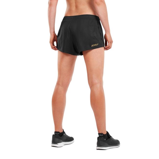 2XU - Pantaloni scurti de alergare pentru femei GHST 3" Stretch Woven Short - negru auriu