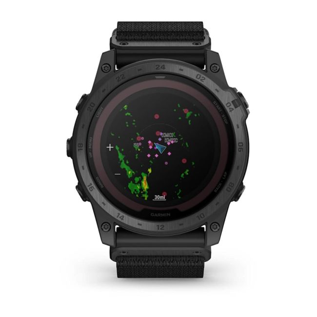 Garmin - Tactix 7 PRO Sapphire Solar ceas multisport cu GPS - ramă neagră Titanium DLC și curea din silicon neagră + nailon