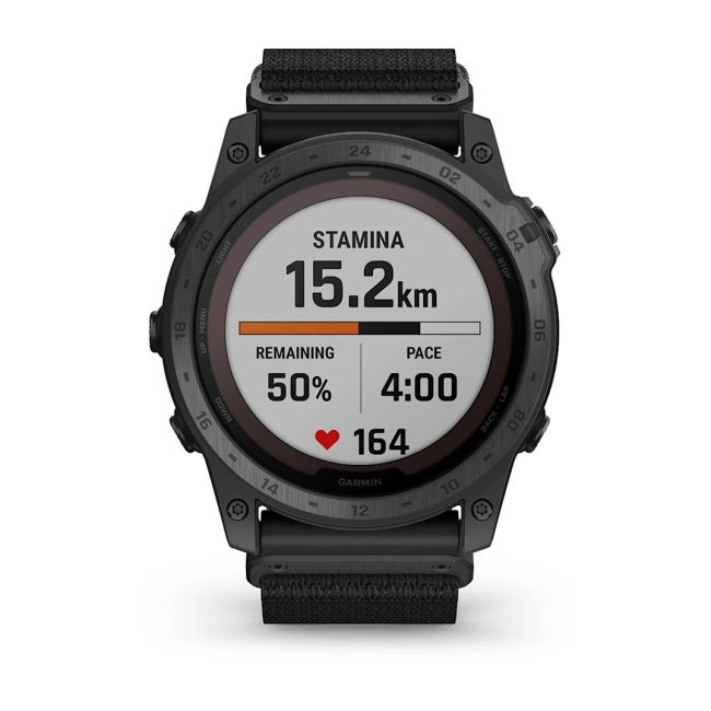 Garmin - Tactix 7 PRO Ballistics Sapphire Solar ceas multisport cu GPS - ramă neagră Titanium DLC și curea din silicon neagră + nailon