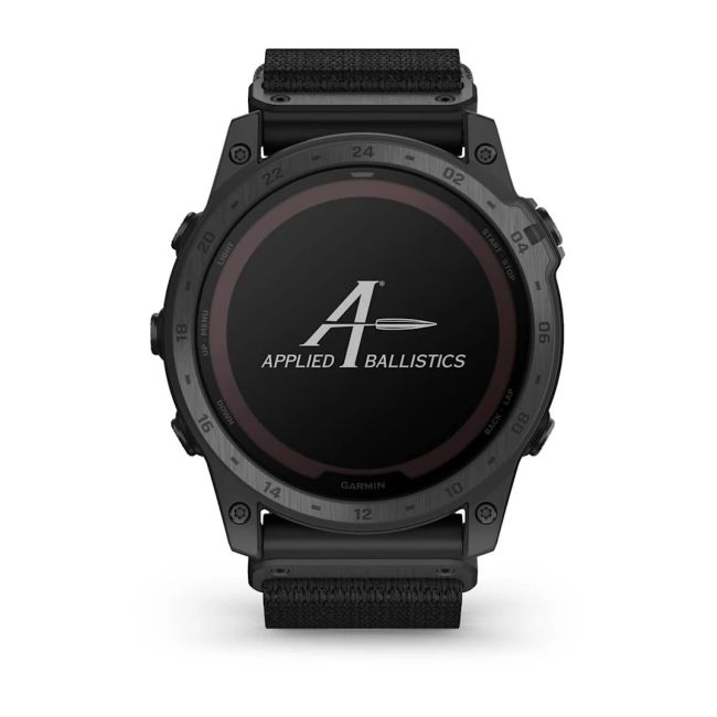 Garmin - Tactix 7 PRO Ballistics Sapphire Solar ceas multisport cu GPS - ramă neagră Titanium DLC și curea din silicon neagră + nailon