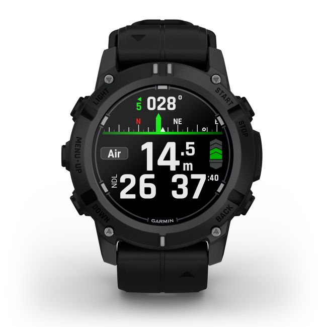 Garmin Descent G2 - 45 mm AMOLED negru - computer scufundări și smartwatch robust cu GPS