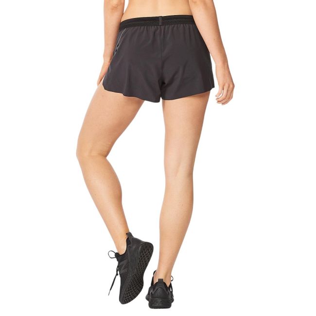 2XU - Pantaloni scurti de alergare pentru femei - Light Speed 3" Short - negru reflectorizant