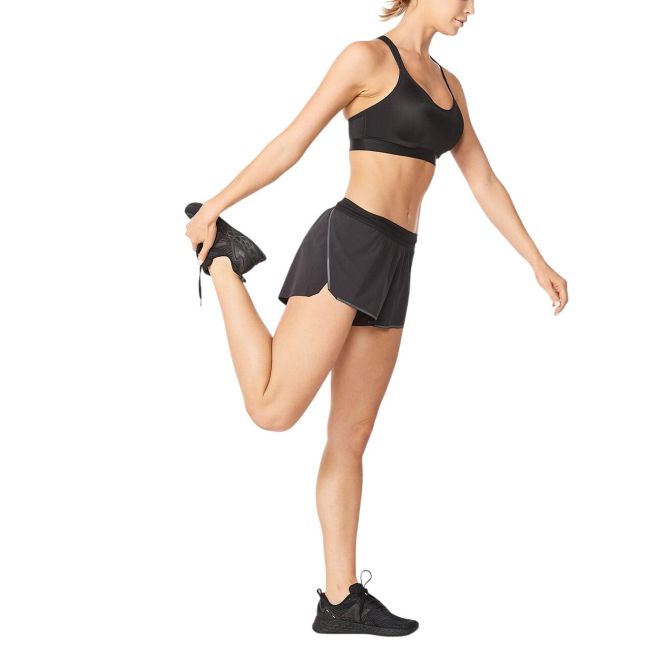 2XU - Pantaloni scurti de alergare pentru femei - Light Speed 3" Short - negru reflectorizant