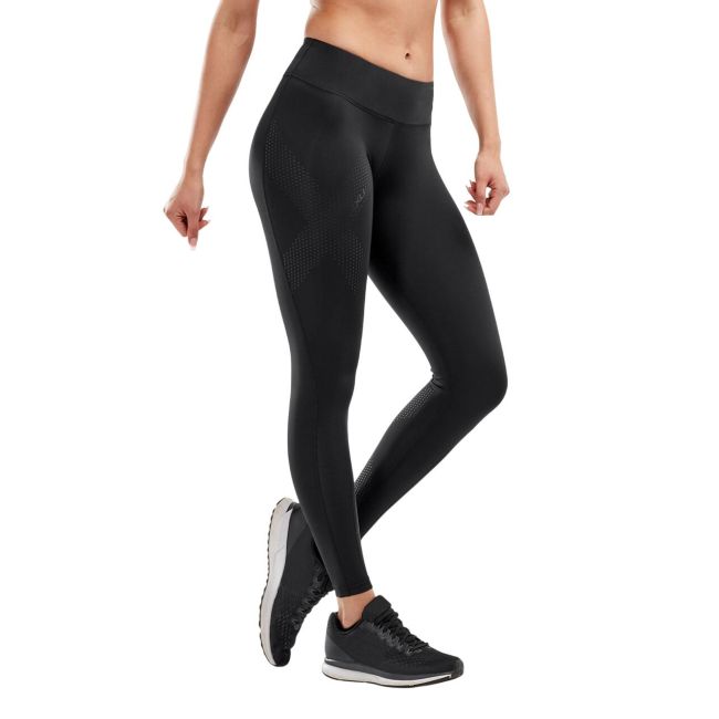 2XU - Colanti compresie femei talie medie Mid-Rise Compression Tight - negru