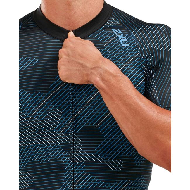 2XU - Aero Cycle Jersey - Tricou ciclism - albastru camuflaj