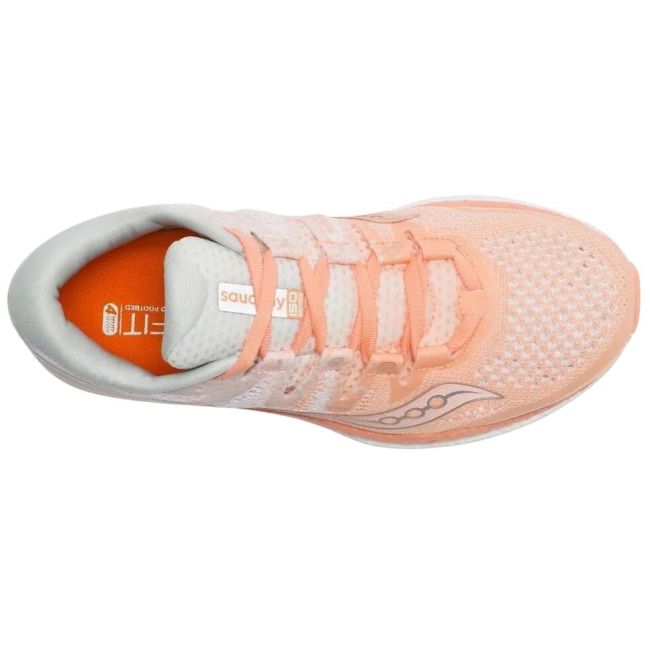 Saucony - pantofi alergare pentru femei Freedom Iso 2 - alb portocaliu deschis piersica
