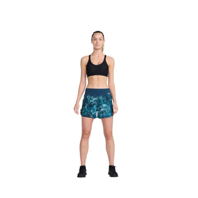 2XU - Pantaloni scurti de alergare pentru femei Aero 5 inch Shorts - albastru multicolor
