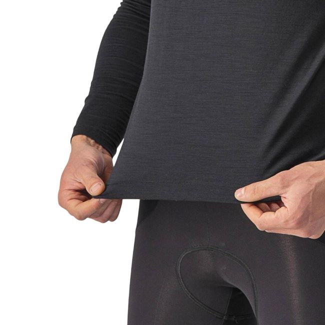 Castelli - bluza corp ciclism maneca lunga Bandito Wool LS base layer - negru