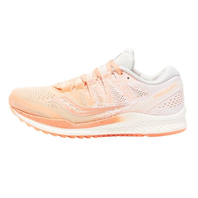 Saucony - pantofi alergare pentru femei Freedom Iso 2 - alb portocaliu deschis piersica