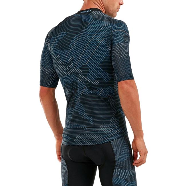 2XU - Aero Cycle Jersey - Tricou ciclism - albastru camuflaj
