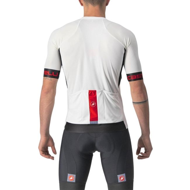 Castelli - tricou ciclism barbati cu maneca scurta Entrata VI jersey - alb negru rosu