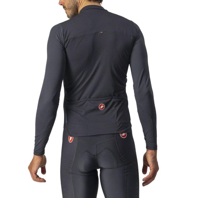 Castelli - tricou ciclism maneca lunga Prologo 7 LS jersey - gri antracit alb