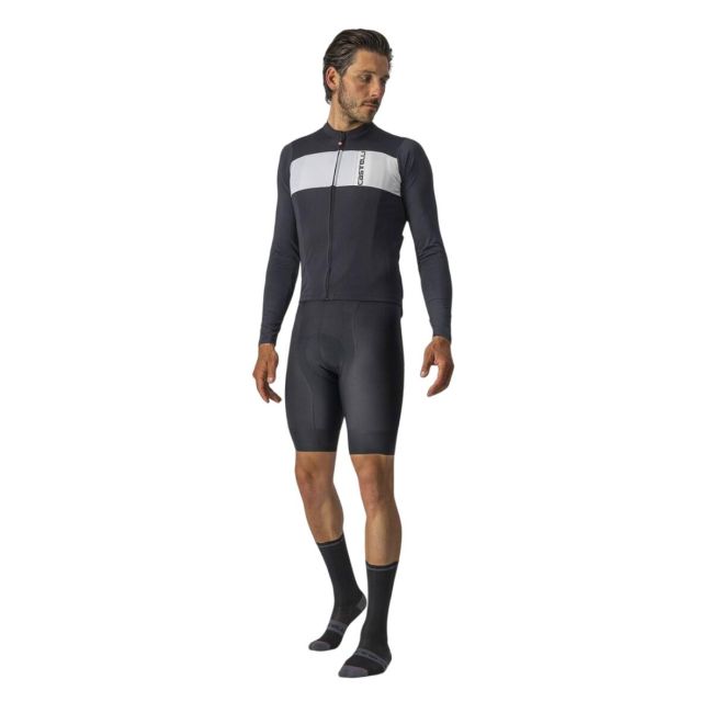 Castelli - tricou ciclism maneca lunga Prologo 7 LS jersey - gri antracit alb