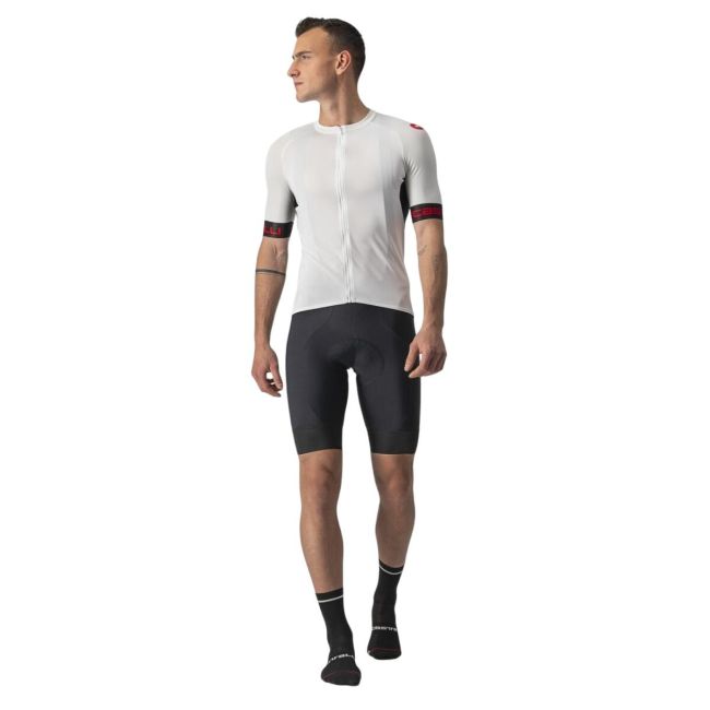 Castelli - tricou ciclism barbati cu maneca scurta Entrata VI jersey - alb negru rosu
