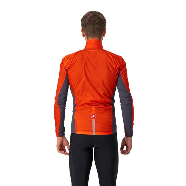 Castelli Squadra stretch - jacheta ciclism anti vant - rosu-antracit