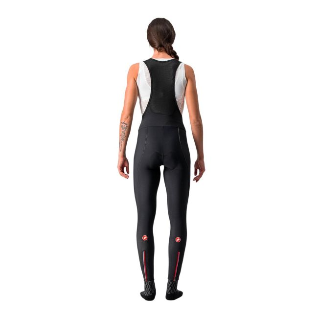 Castelli - Pantaloni lungi ciclism cu bretele pentru iarna si vreme rece pentru femei - Meno Wind W bibtight - negru