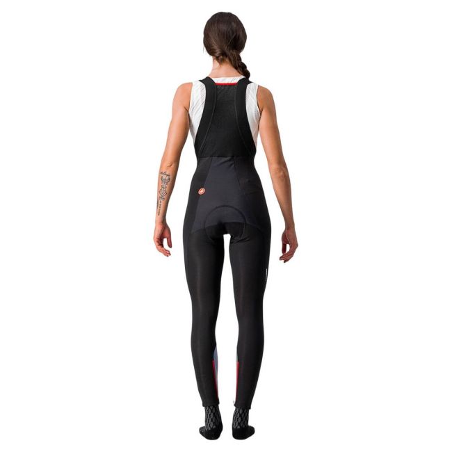 Castelli - Pantaloni lungi ciclism cu bretele pentru iarna si vreme rece pentru femei - Nano Flex Pro 2 W bibtight - negru