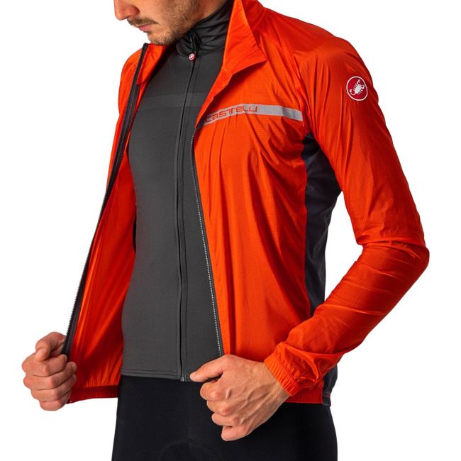 Castelli Squadra stretch - jacheta ciclism anti vant - rosu-antracit