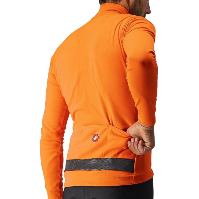 Castelli - bluza ciclism maneca lunga Puro 3 Jersey FZ - portocalie