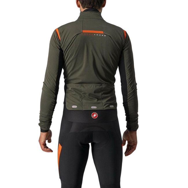 Castelli - jacheta ciclism de iarna Alpha Ros 2 Gore-Tex Infinium wind stopper - verde militar rosu