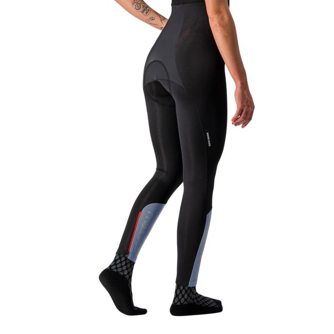 Castelli - Pantaloni lungi ciclism cu bretele pentru iarna si vreme rece pentru femei - Nano Flex Pro 2 W bibtight - negru